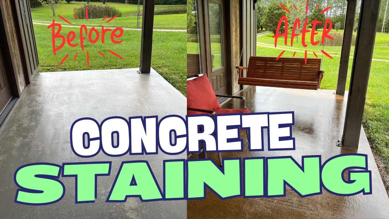 VALSPAR Concrete Staining - EAGLE oil-based sealer - Stained porch