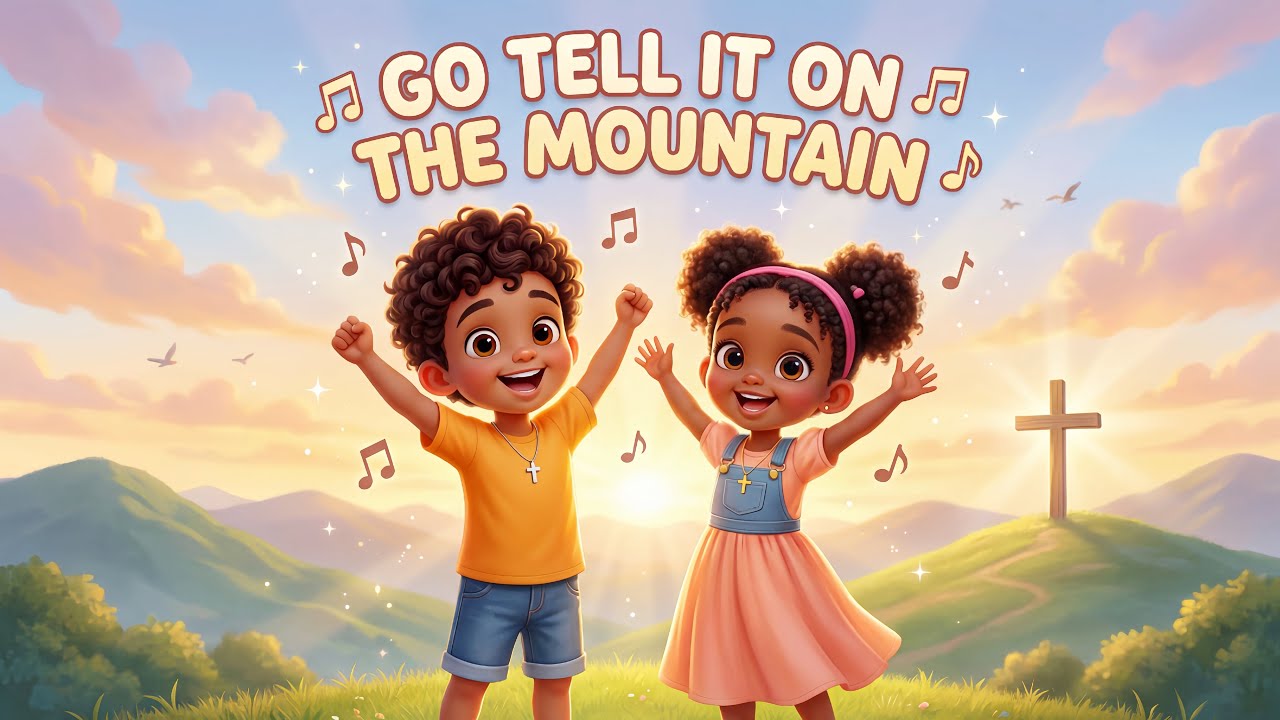 Go Tell It on the Mountain 🎶 | Christian Song for Kids | Bible Worship & Learning