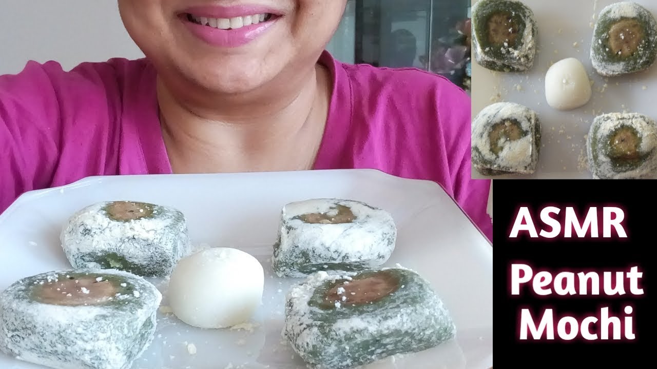 *ASMR *|PEANUT MOCHI|SOFT CHEWY STICKY SOUNDS|KOREAN MOCHI