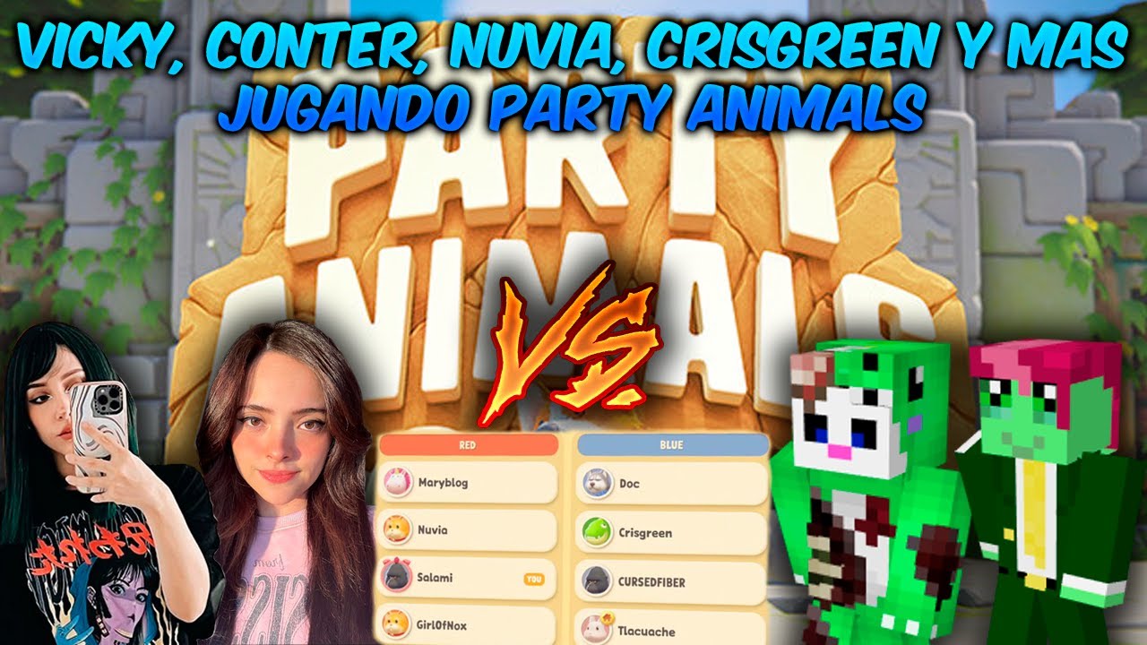 VICKY, CONTER, NUVIA, CRISGREEN y MAS jugando PARTY ANIMALS 😂🐰