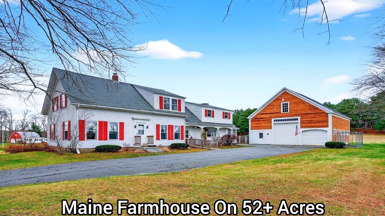 Maine Farmhouse On 52+ Acres | ME RealEstate | Log Barns | OldHouses New England Farms Holds