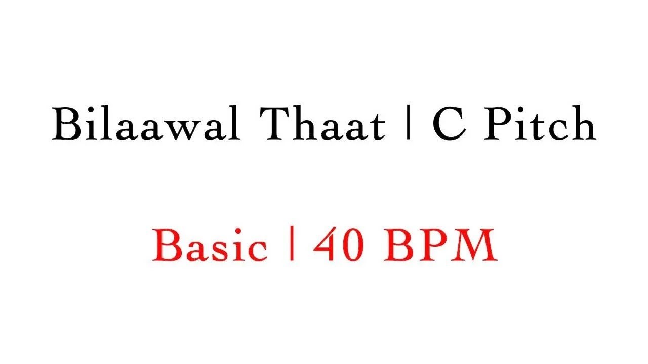 Basic Alankar | C Pitch | 40 BPM | Thaat Bilaawal | with Lyrics 