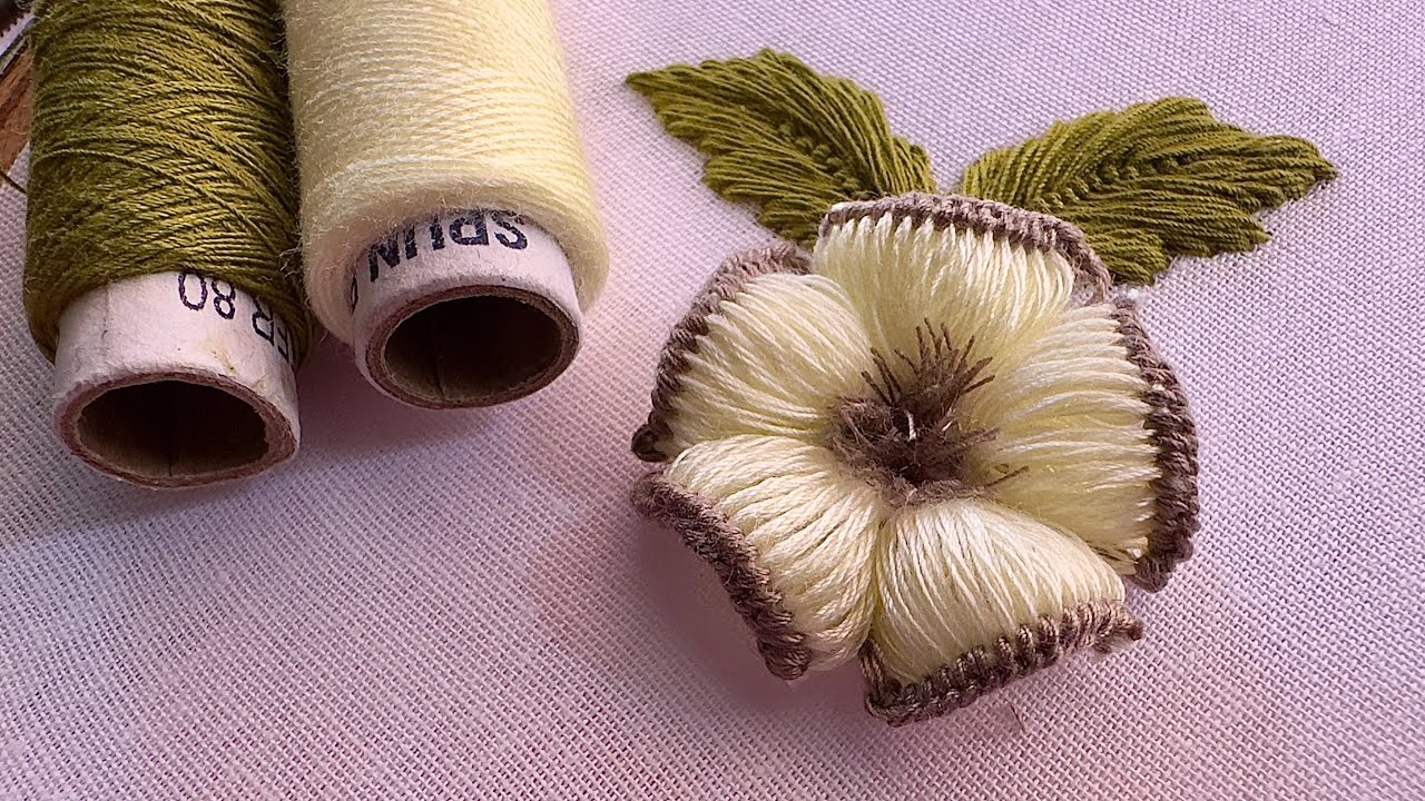 It's sewing thread flower embroidery design|hand embroidery tutorial embroidery design
