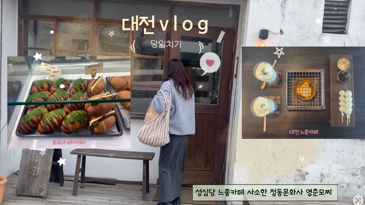 밀가루도시 대전vlog❤️ | 성심당·모찌·느좋카페·당고카페·칼국수·태평소국밥 하루컷 🚗💨 이 코스 그대로 가면 실패 없음 😆✨ 캐리어까지 가지고 대전 당일치기🧳