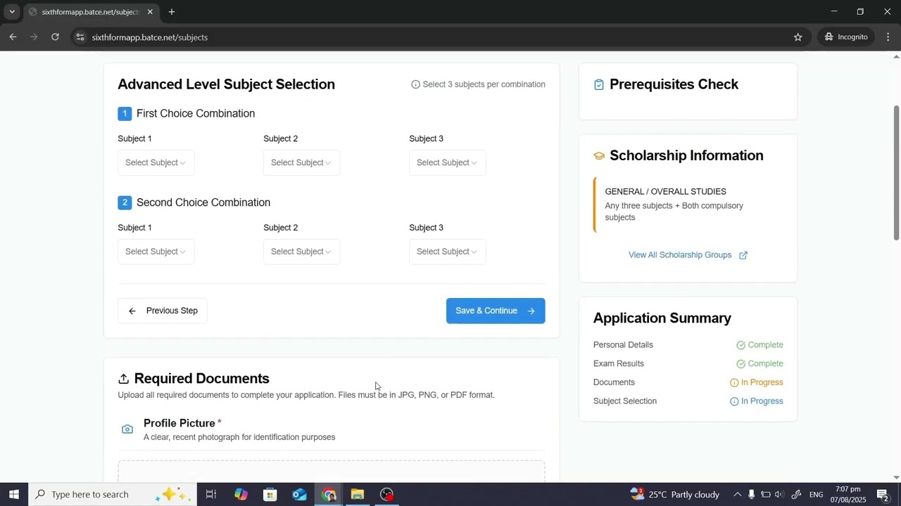 BATCE Sixth Form Application System Tutorial