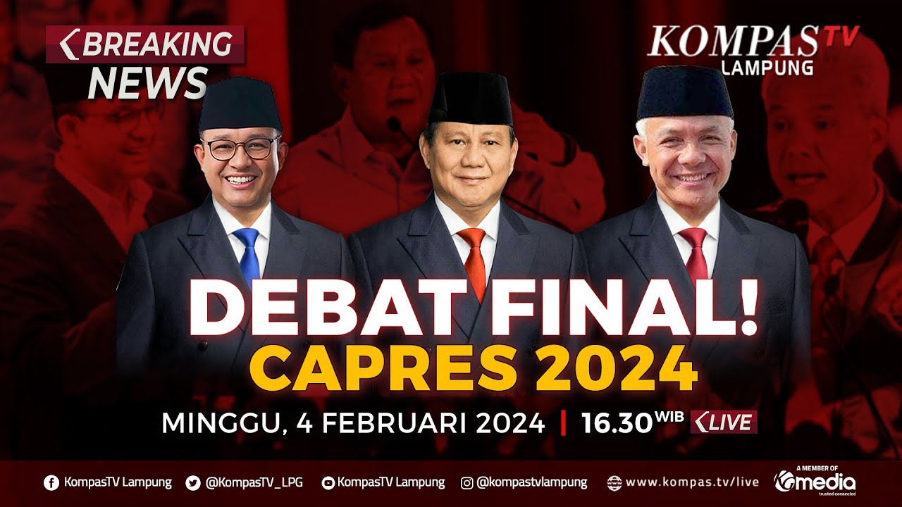 LIVE - Debat Terakhirl Capres 2024: Anies-Imin VS Prabowo-Gibran VS Ganjar-Mahfud