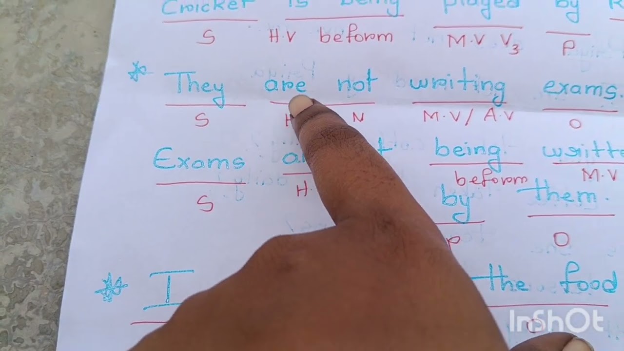 Active voice to passive voice explained in Telugu present continuous tense DSC SA 2 English Syllabus
