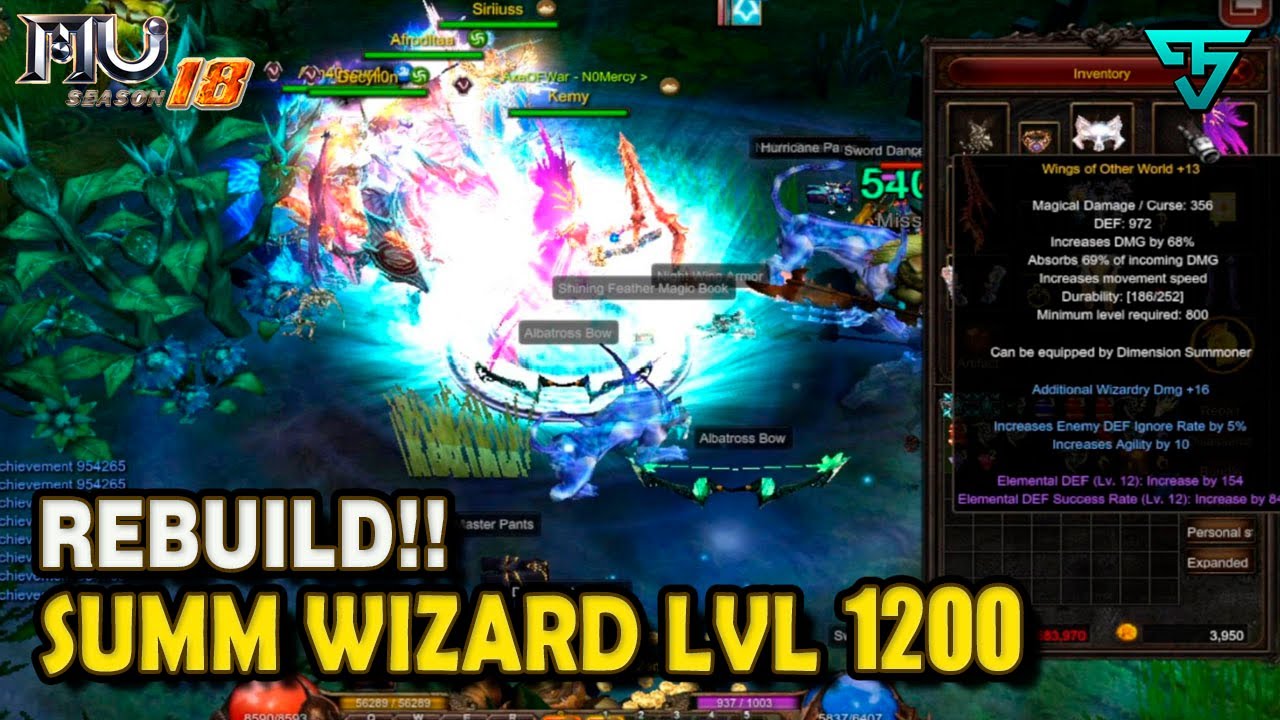 🚩REBUILD SUMMONER WIZARD LVL1200 / MU ONLINE / SEASON 18.2🚩