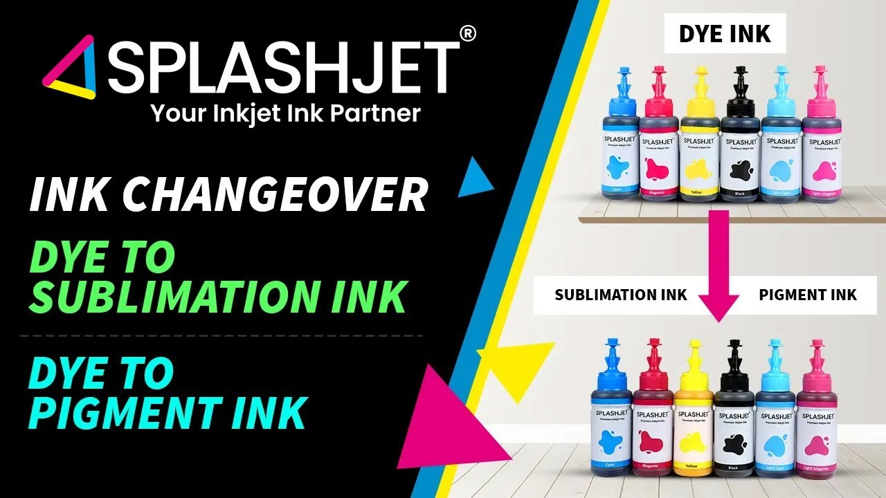 How to change Dye Ink to Sublimation or Pigment Ink | Convert printer to sublimation | Splashjet Ink