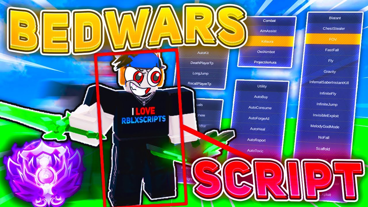 Использую скрипт OVERPOWERED Roblox BEDWARS [Kill Aura, Aimbot, FLY + Anti Cheat Bypass и многое ...