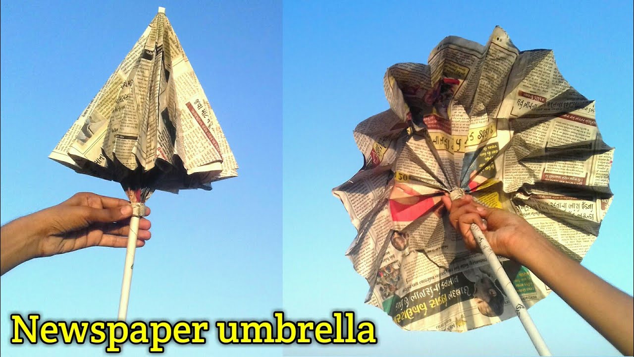 how to make umbrella , how to make big newspaper umbrella, large size umbrella making