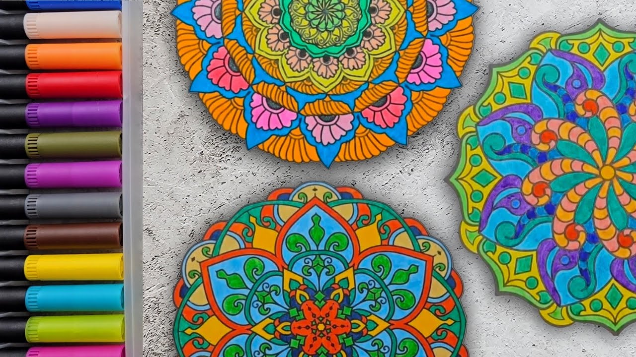 2+ Hours Mandala Coloring ASMR 🎨 Deep Meditation Music & Pure Marker Sounds (Adult Relaxation)