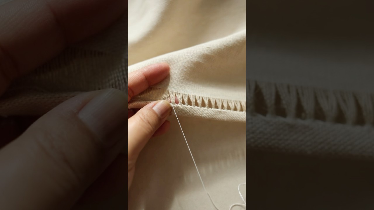 drawn/pulled thread hemming stitch