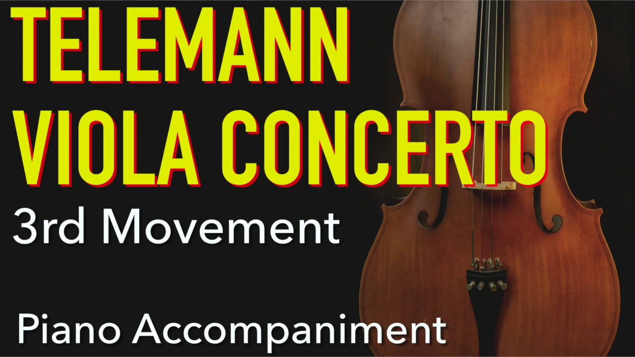 Telemann - Viola Concerto : テレマン ヴィオラ協奏曲 3rd Movement 伴奏Orchestral Accompaniment TWV 51:G9