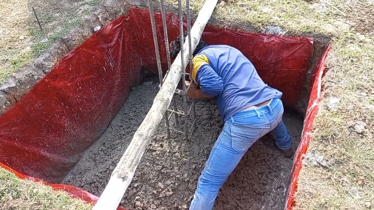 Isolated column footing casting