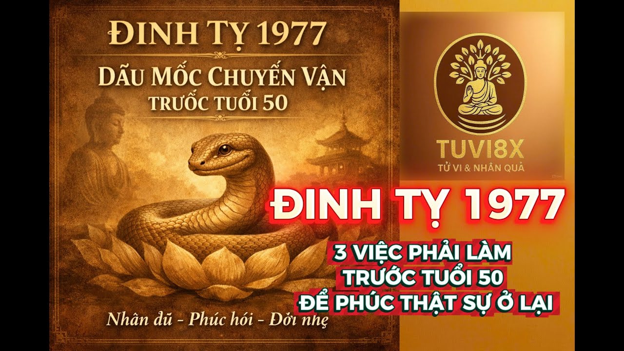 TỬ VI ĐINH TỴ 1977: DẤU MỐC CHUYỂN VẬN TRƯỚC TUỔI 50 | NHÂN ĐỦ – PHÚC HỒI – ĐỜI NHẸ