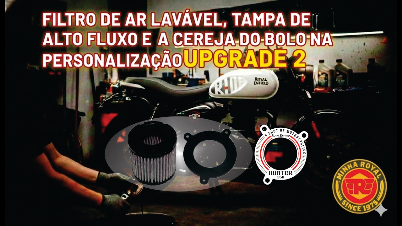 ROYAL ENFIELD HUNTER 350 - UPGRADE 2 + ADESIVO PERSONALIZADO NA TAMPA ALTO FLUXO