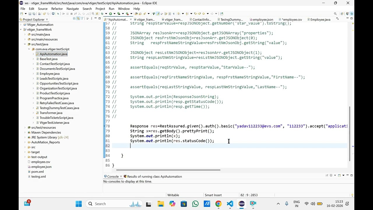 Class - 8 API POJO , File Json, File  CSV