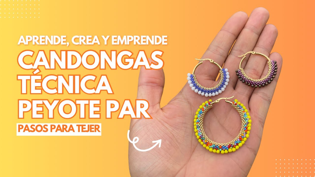 Como tejer candongas en peyote par con rocallas 15/0, delicas 11/0 y drops.