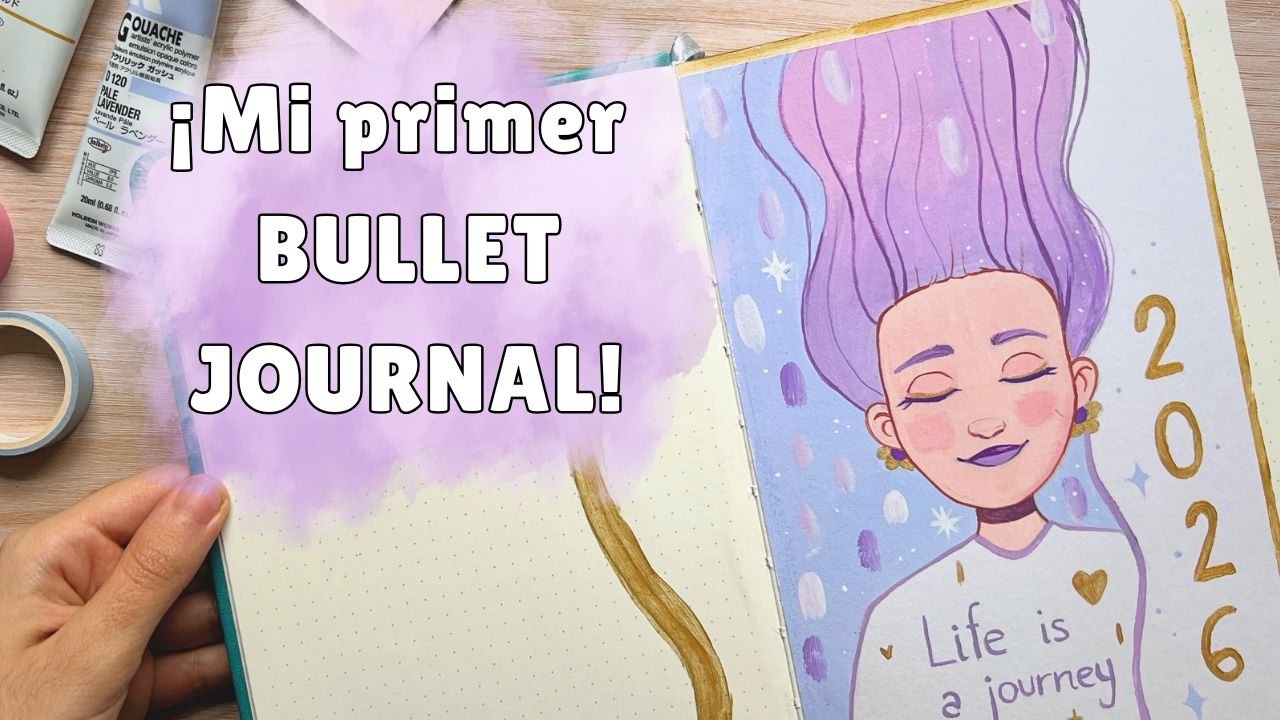 ¡Empiezo mi primer bullet journal! Pintando la portada con gouache