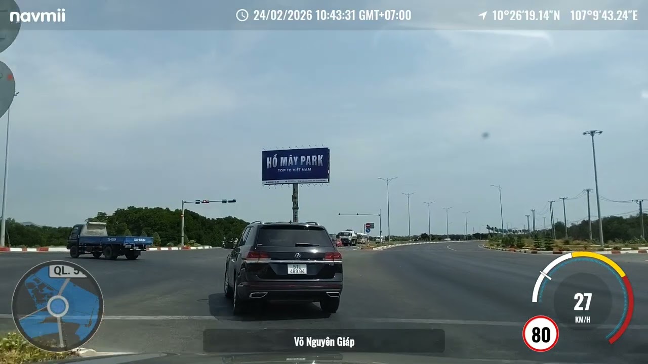 Đường Võ Nguyên Giáp-Trường Sa đi từ VT về Phú Mỹ trưa 24/2/2026