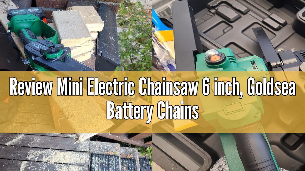 Review Mini Electric Chainsaw 6 inch, Goldsea Battery Chainsaw Cordless with 2 2000mAh Rechargeable