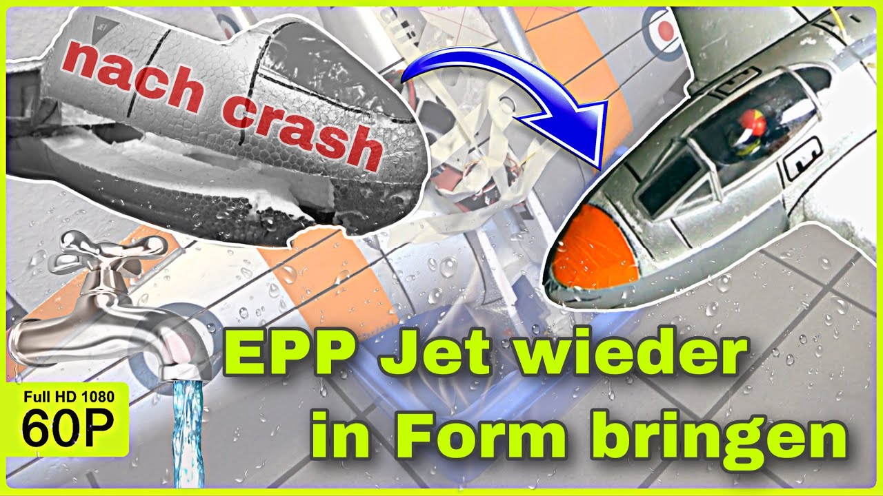 REPARATUR DES VENOM-JET | EPP WIEDER IN FORM BRINGEN | FOAM JET CRASH REPAIR WITH HOT WATER | Teil 1