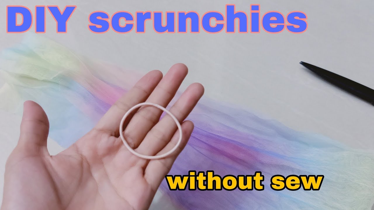 DIY scrunchies || without sew || membuat ikat rambut tanpa dijahit #diy #scrunchies #nosew
