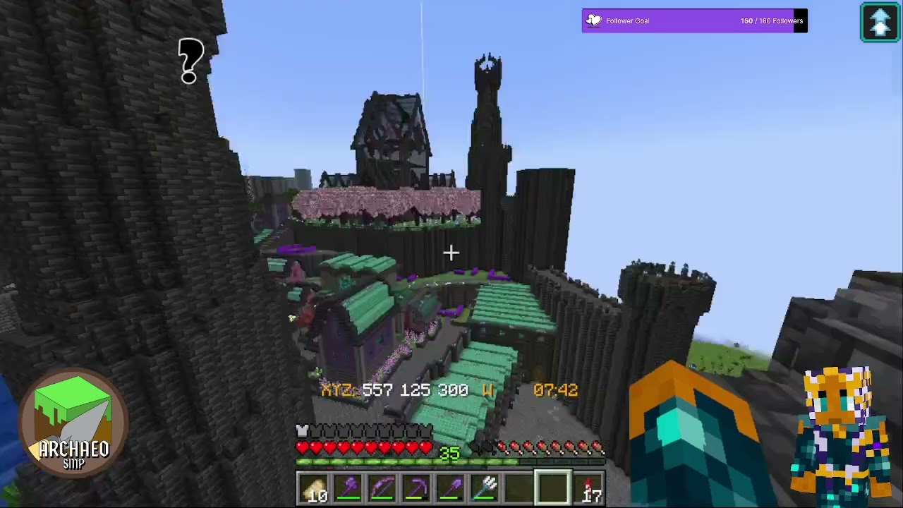 Solo building - working on the castle on ArchaeoSMP!