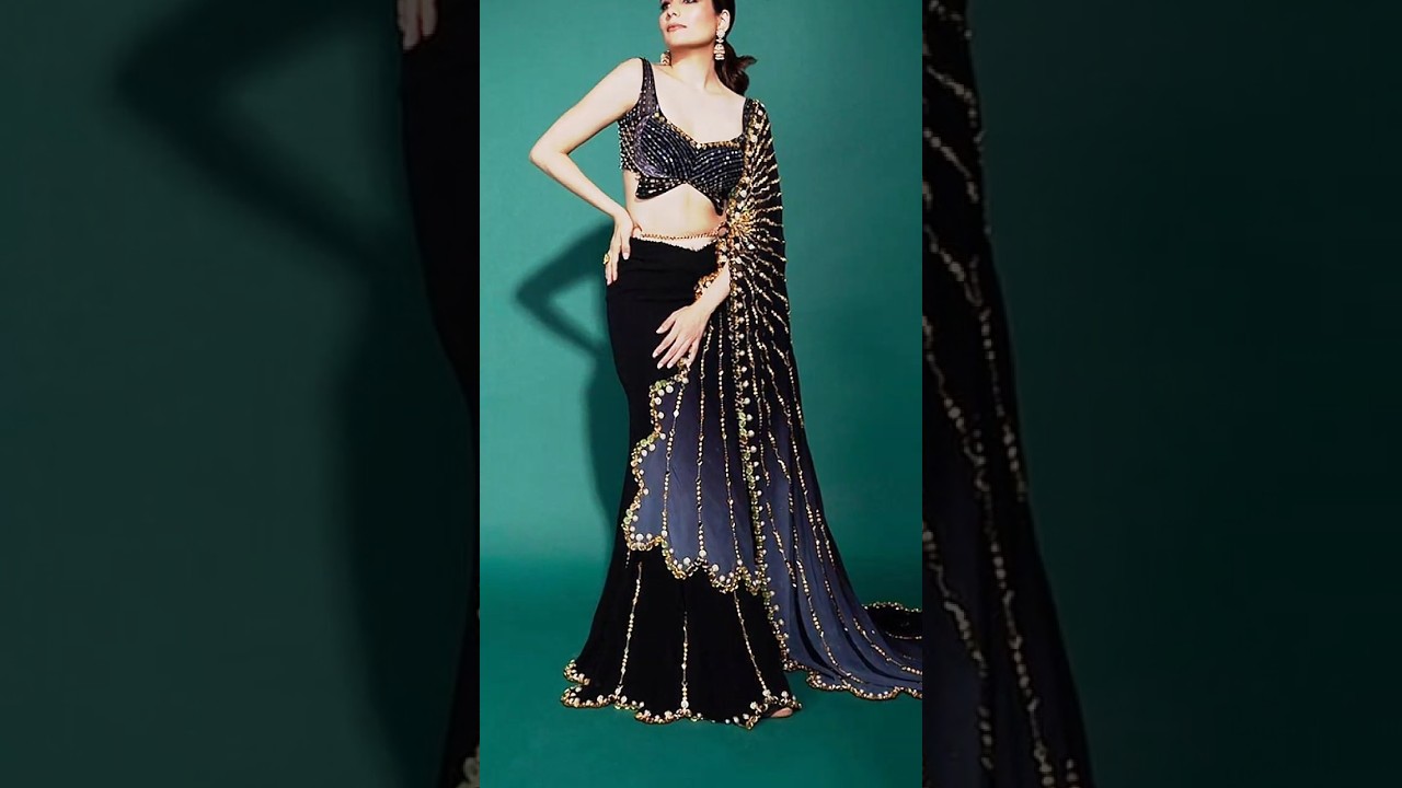 Perfect mermaid style saree | retro mermaid style saree | saree draping #JIMMY CHO PARTY WEAR SAREE
