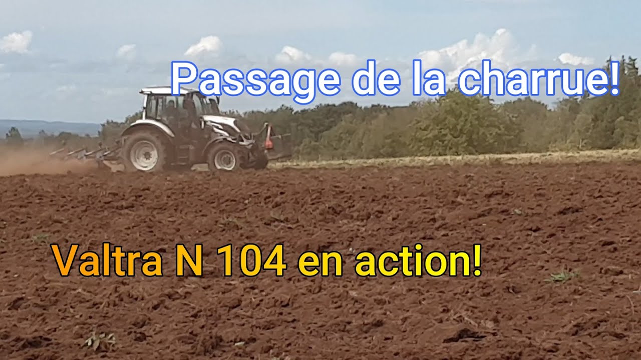 Passage de la charrue, Valtra N 104, Charrue huard