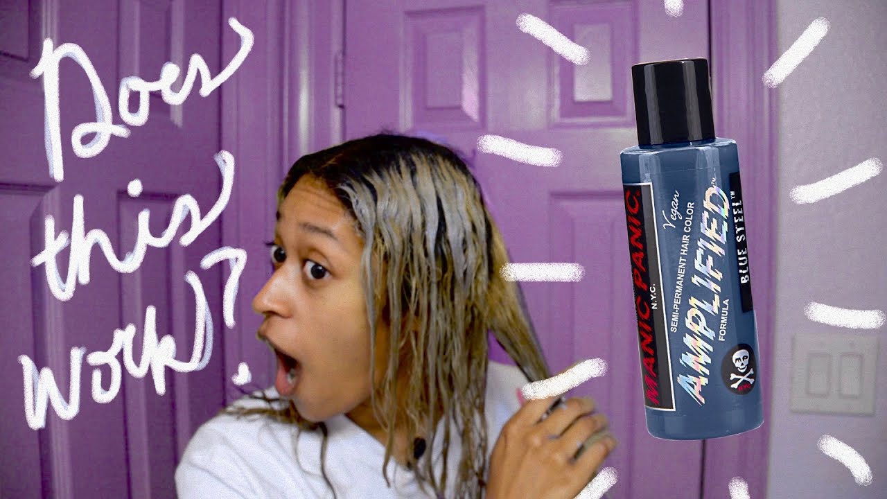 DYEING MY HAIR SILVER!! using manic panic blue steel