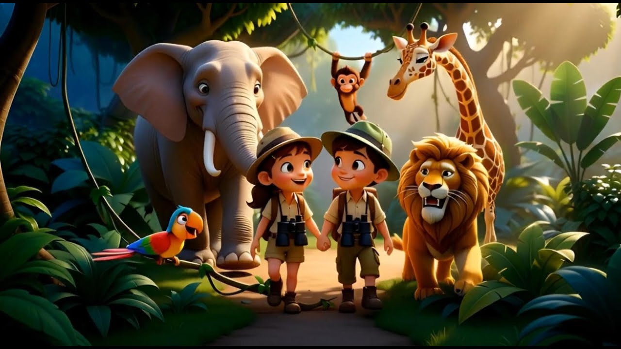 Walking in the Jungle – Preschool Sing-Along with Jungle Animals  | Songs for Kids | Kiddy Karaoke