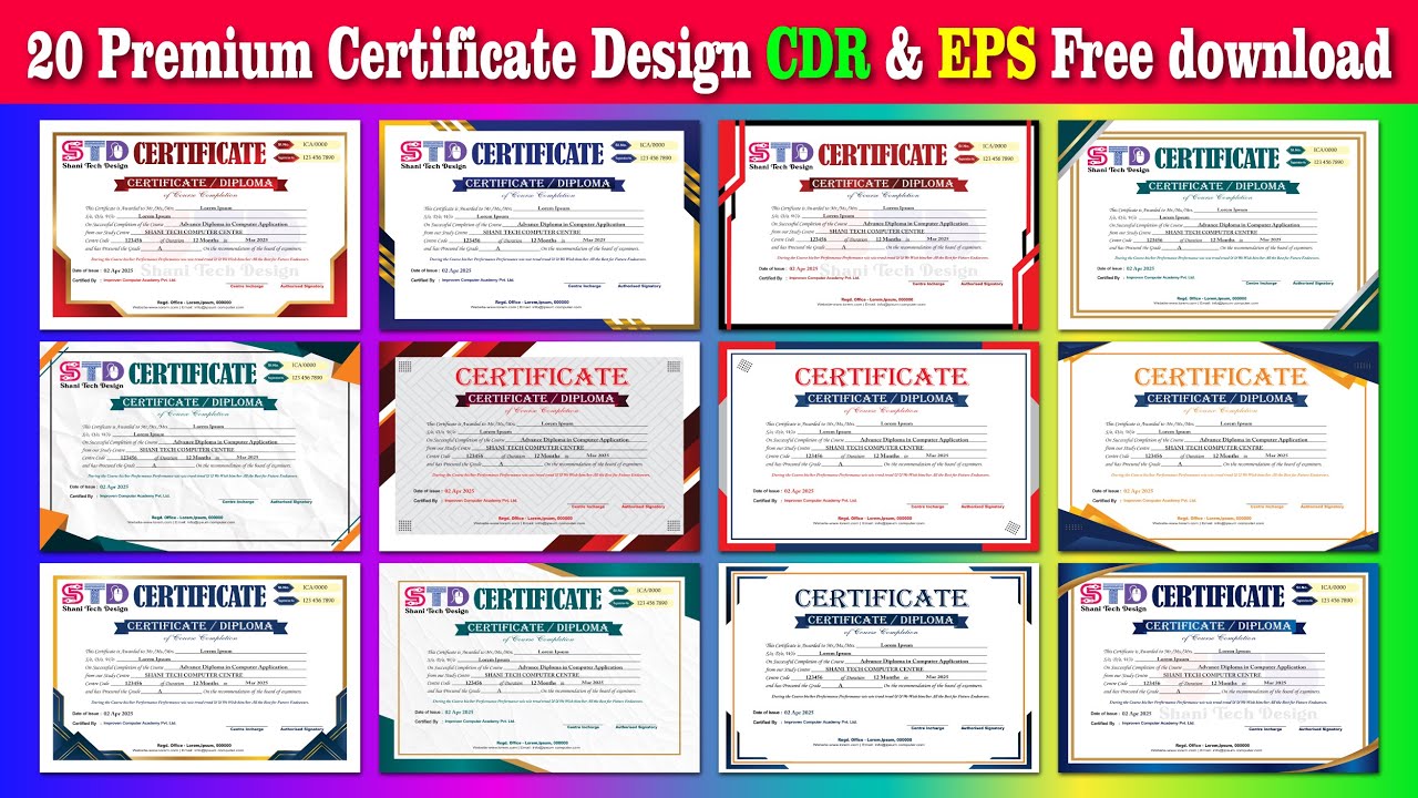 Certificate cdr File Free Download | Certificate Template Design Free Download #shanitechpixel