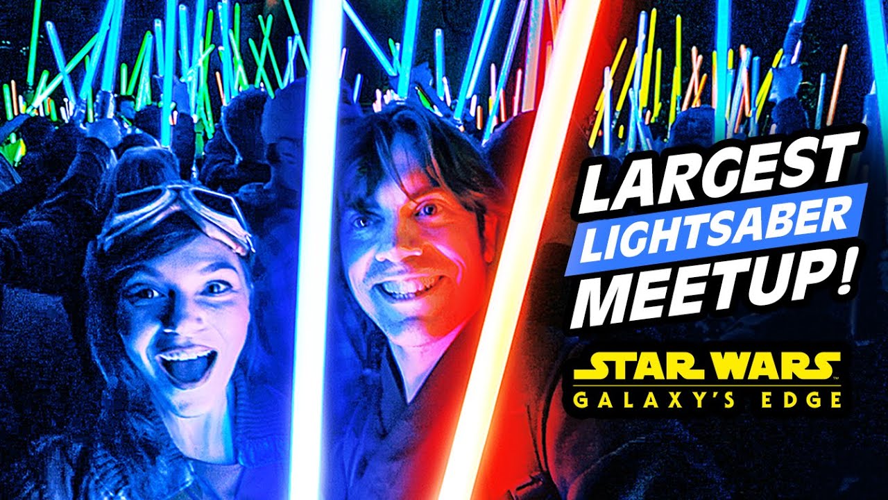 LARGEST Lightsaber meetup! | STAR WARS Galaxy's Edge VLOG