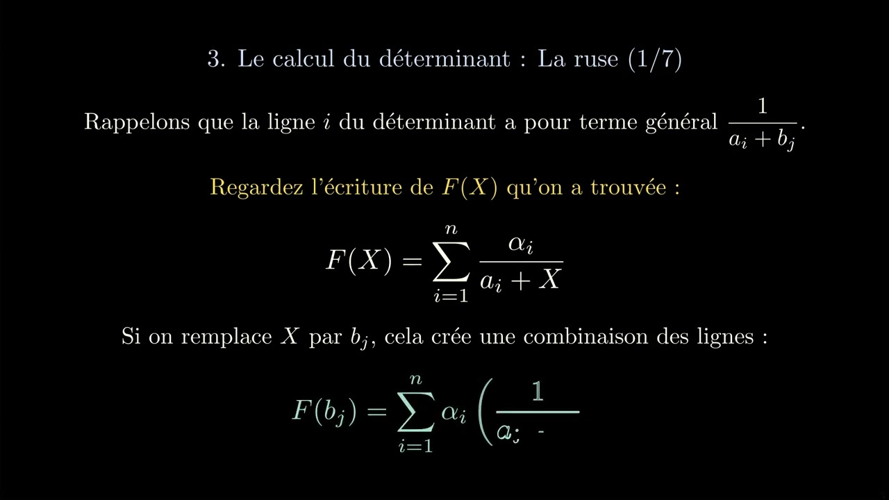 Déterminant de Cauchy - Fraction rationnelle