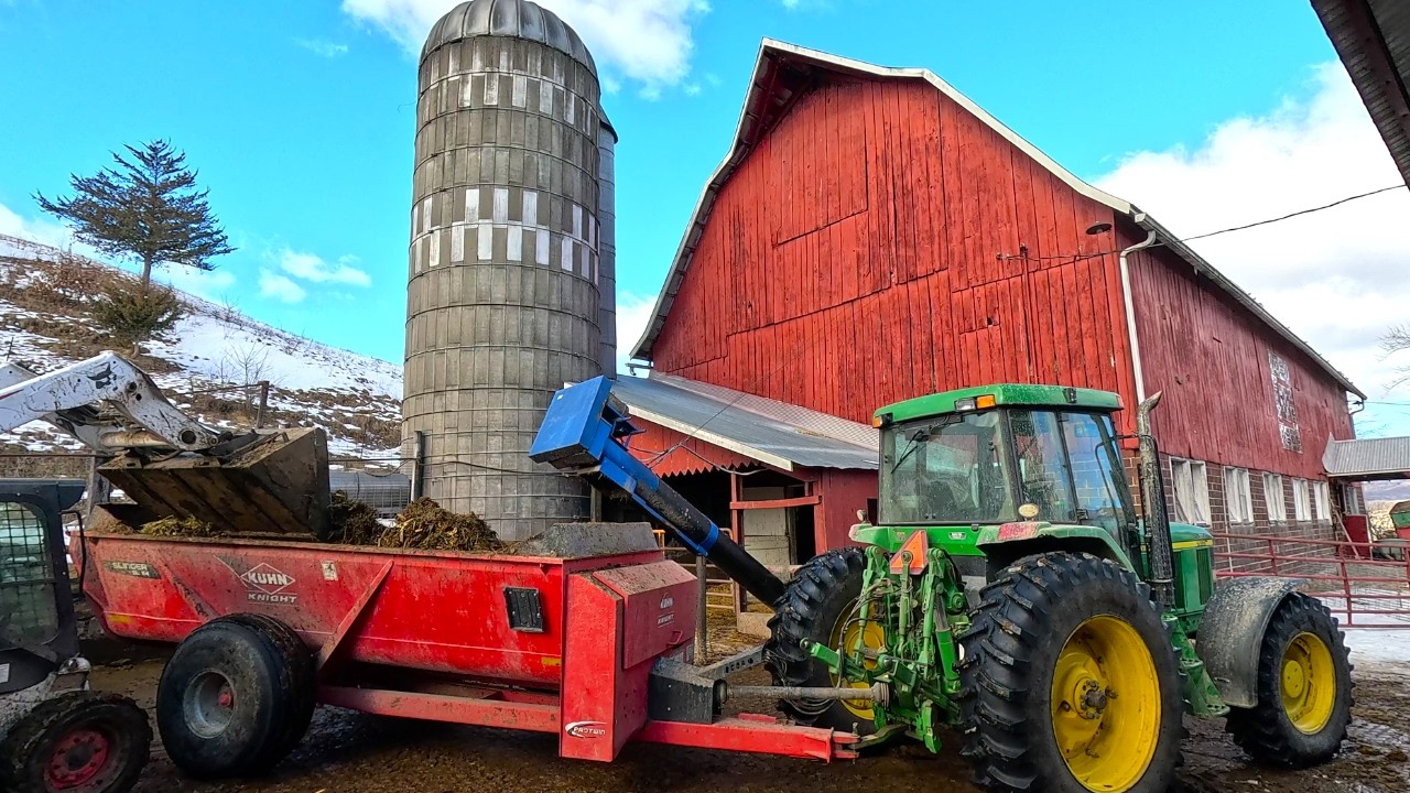 The Most Satisfying Barn Cleaning Ever! Small Family Dairy Farm!