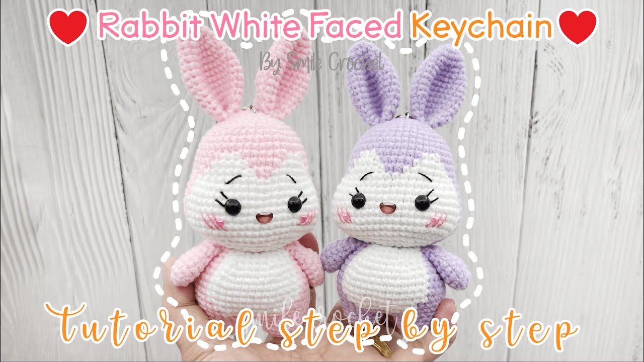 วิธีถักไหมพรม กระต่ายอ้วน หน้าขาว แก้มป่อง How to Crochet Rabbit White Faced Chubby Cheeked. Low Sew