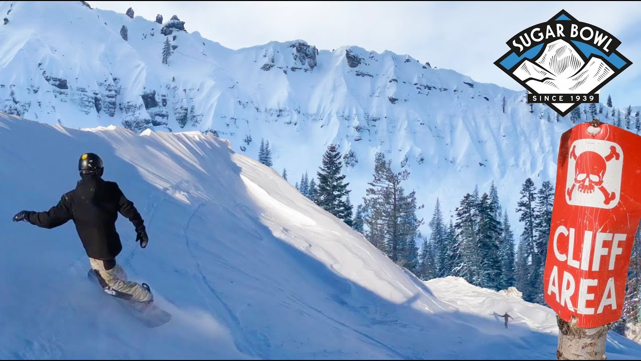 GNARLY CLIFF DROPS and POW Lines - Sugar Bowl Palisades