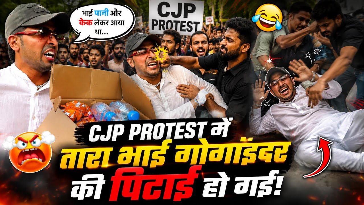 Tara Bhai Joginder Reached the CJP Protest with Cake and Water Bottles... Then Got Beaten!🤣