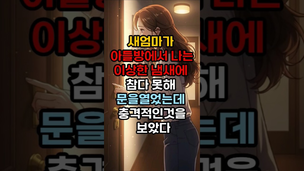 새엄마가 아들방에서 나는 이상한냄새에 참다못해 문을열었는데 충격적인것을 보았다.