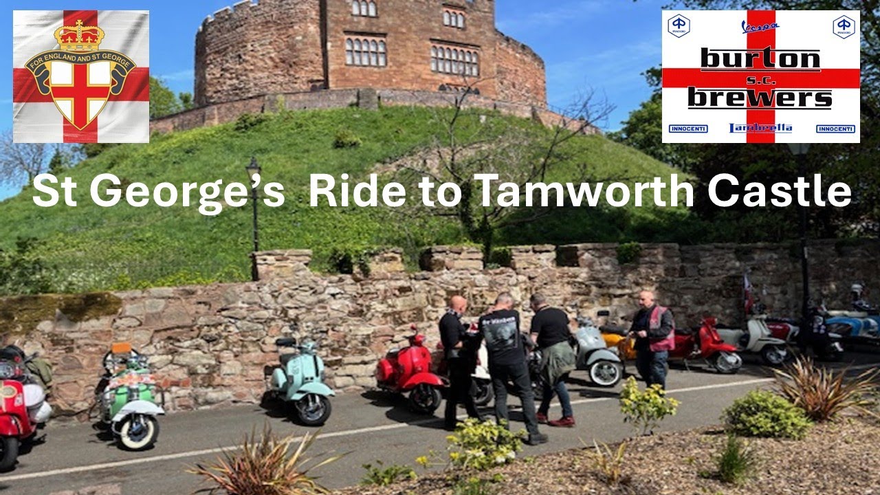 🏴󠁧󠁢󠁥󠁮󠁧󠁿 St George’s ride to Tamworth Castle  🛵💨