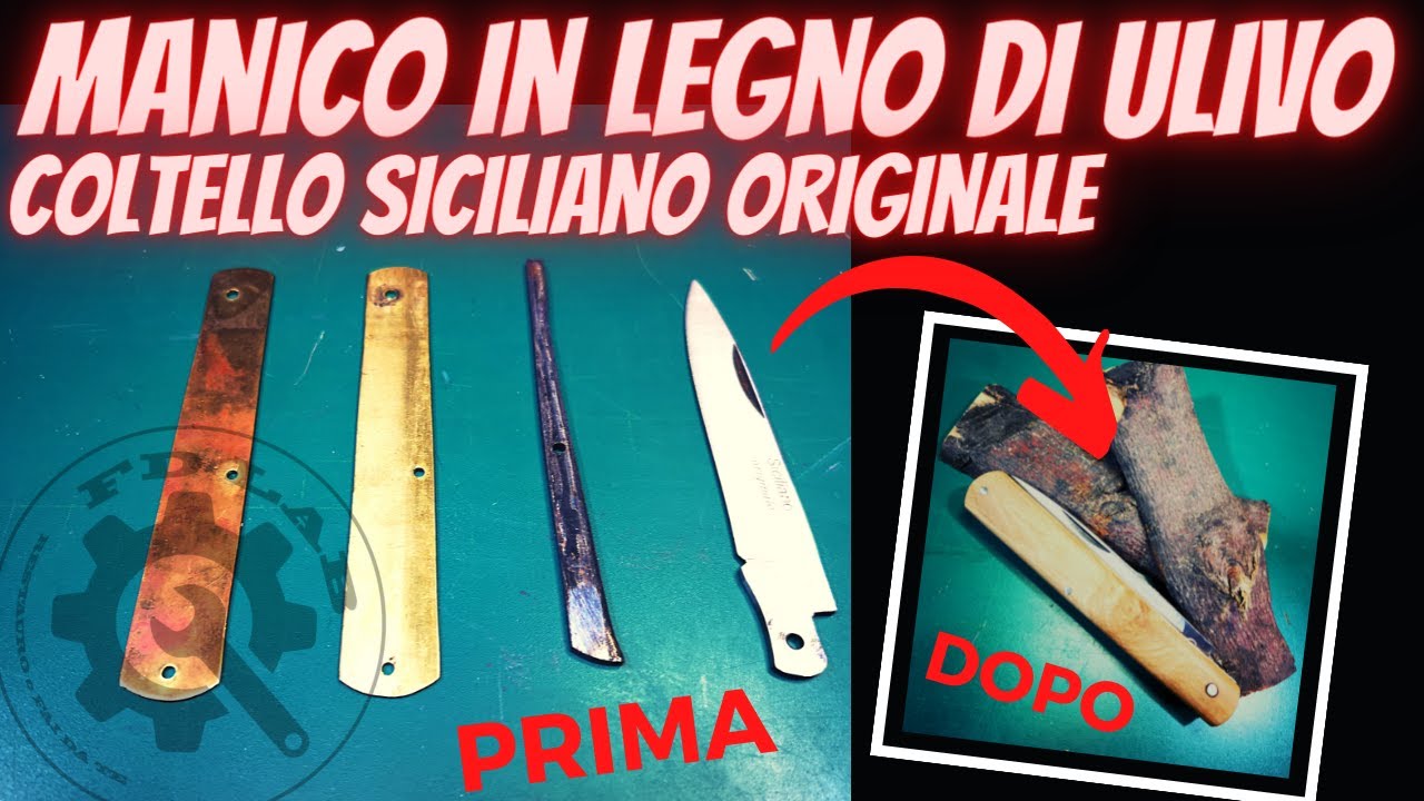 manico in legno d'ulivo coltello siciliano