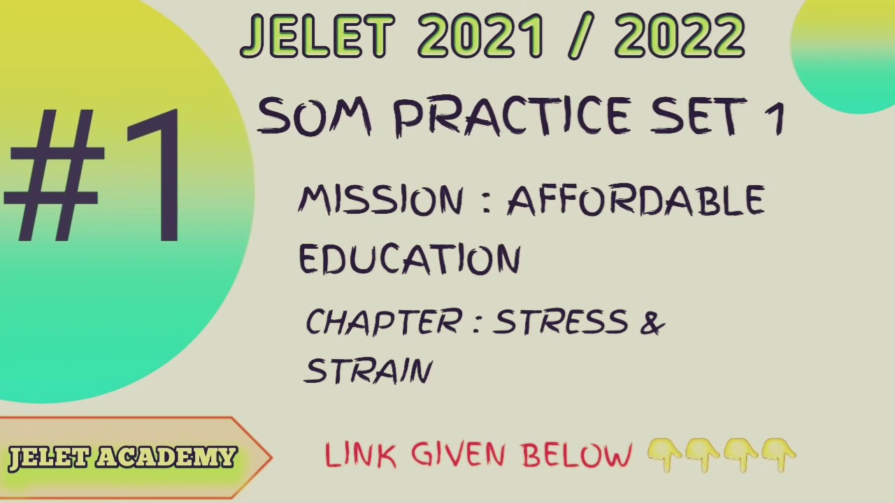 JELET 2021 PRACTICE SET 01 | JELET STUDY MATERIALS | AFFORDABLE COACHING
