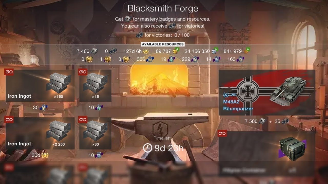 Blacksmith Forge. Opening 200 Containers. WoT Blitz