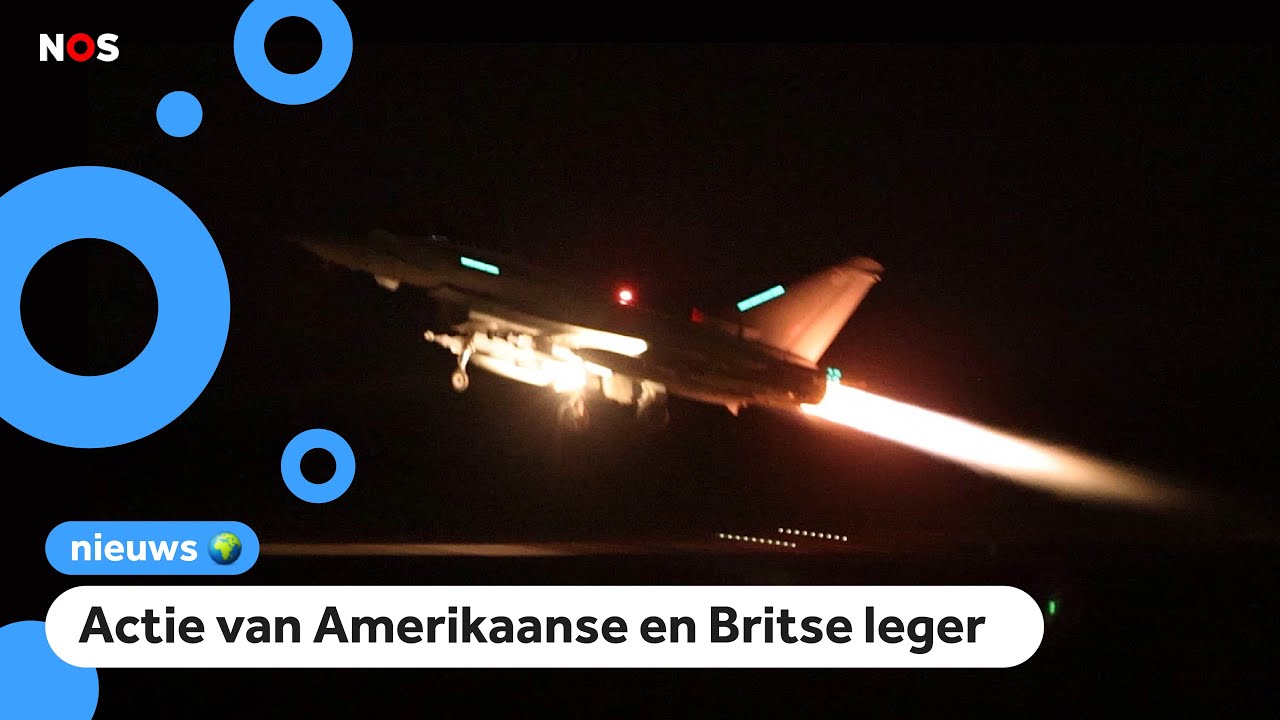 Vliegtuigen gooien bommen op Jemen