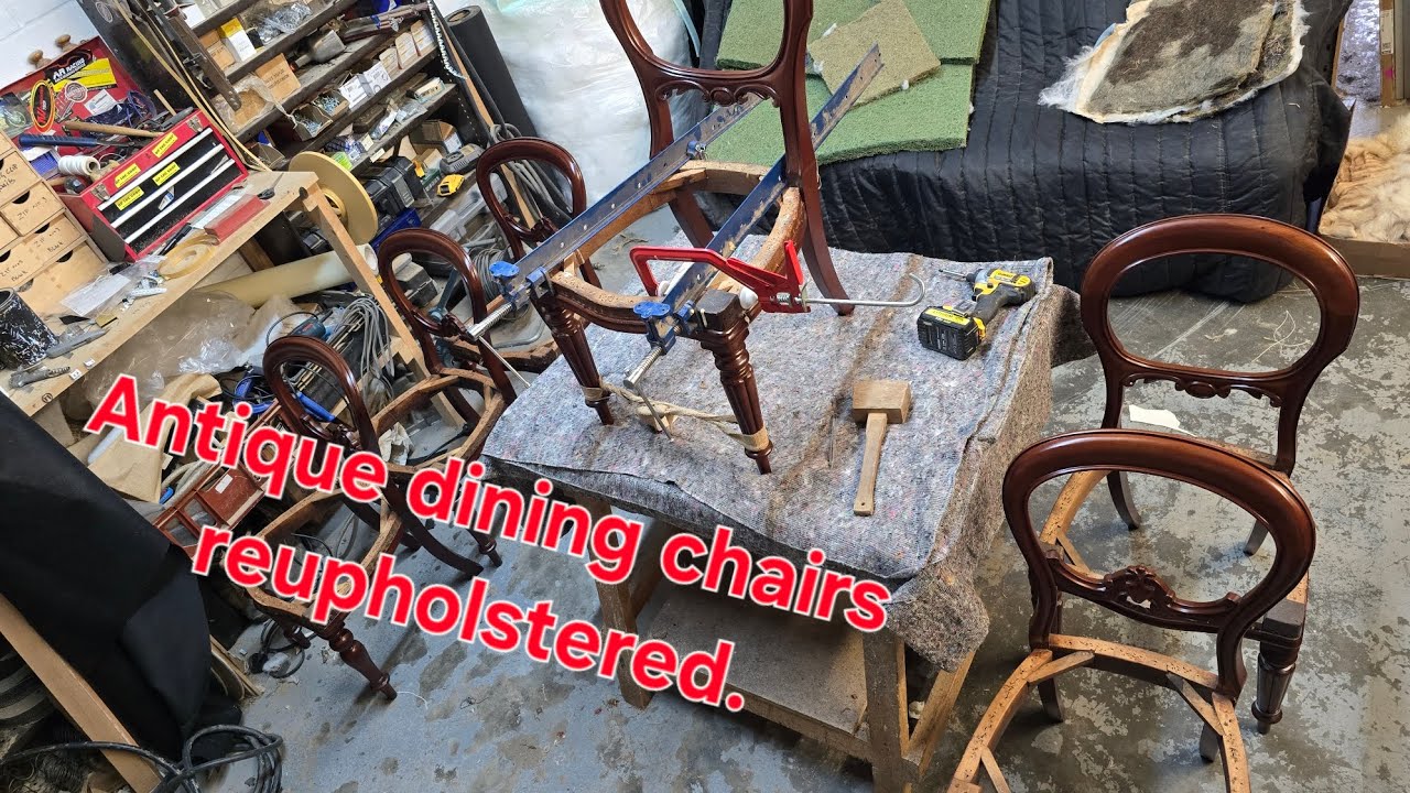 Antique dining chairs reupholstering.