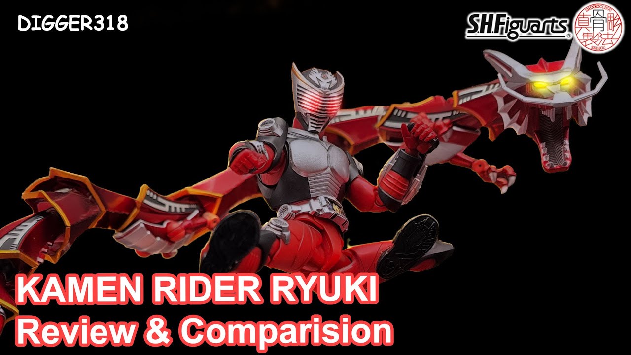 SH Figuarts Kamen Rider Ryuki Dragon Knight Comparison Shinkocchou Seihou Digger318 Toy Review 4K
