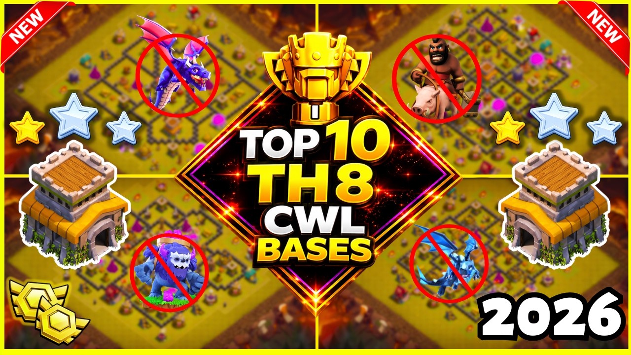 🏆TOP 10 WORLD BEST TH8 War Base With Link | Th8 Cwl Base With Link | Th8 Legend Base | 2026