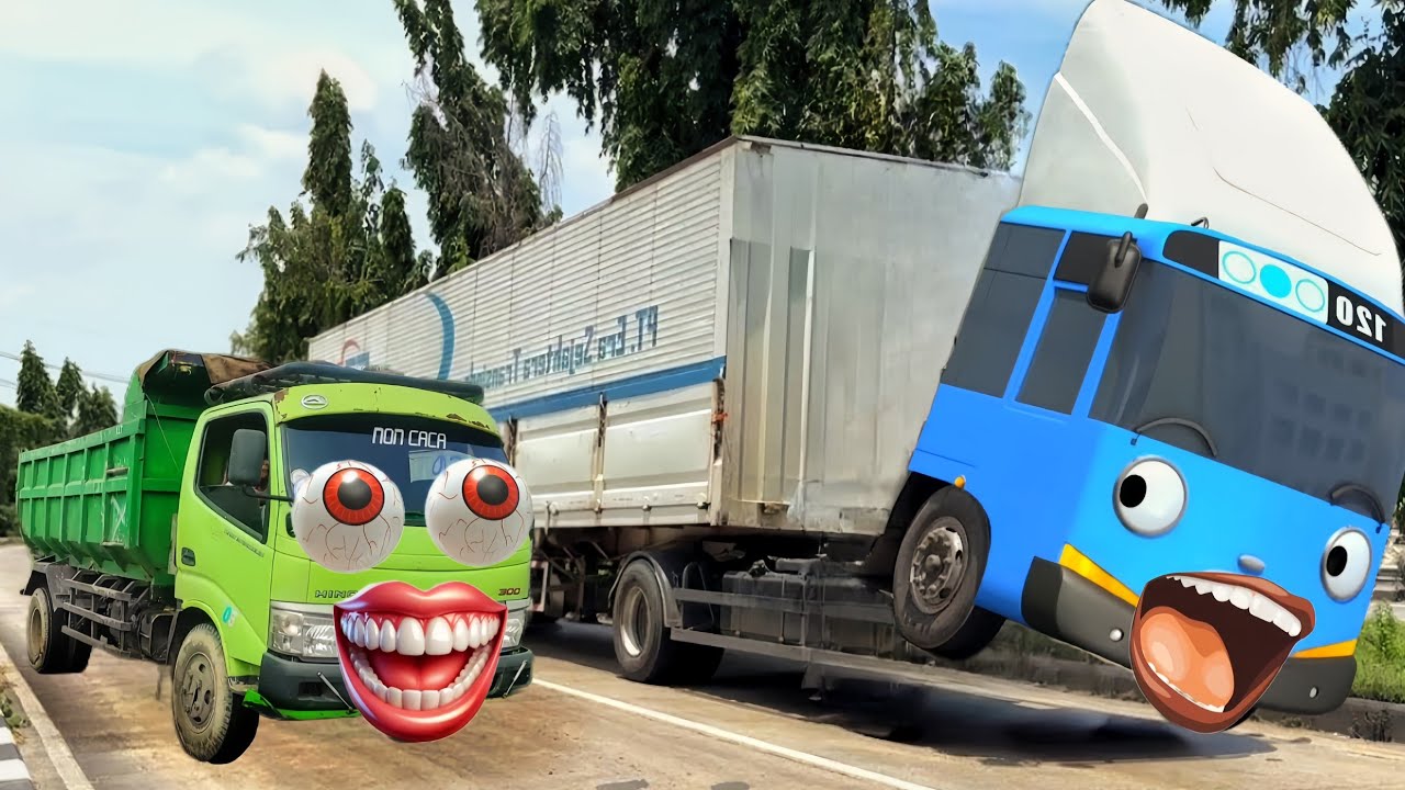 Wow Ada Truk Pasir Robot, Bus Telolet Basuri, Truk Pertamina Joget, Kontainer Mirip Frank Bis Tayo